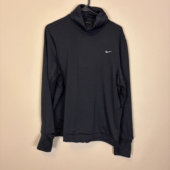 Nike Running Therma Fit Black Turtleneck Pullover Long Sleeve Women's XL - Picture 1 of 10